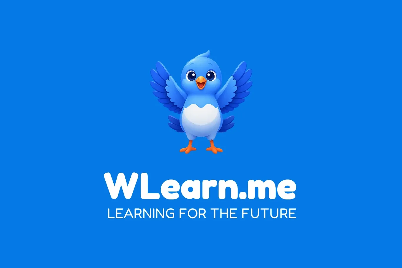 WLearn splash image with the WLearn bird and Learning for the Future message
