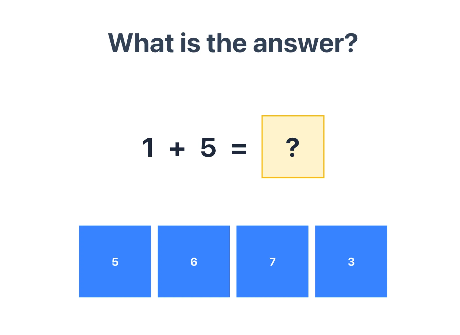 A WLearn addition challenge asking students for the answer